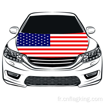Le drapeau de capot des États-Unis Couverture de capot de voiture USA 100*150CM